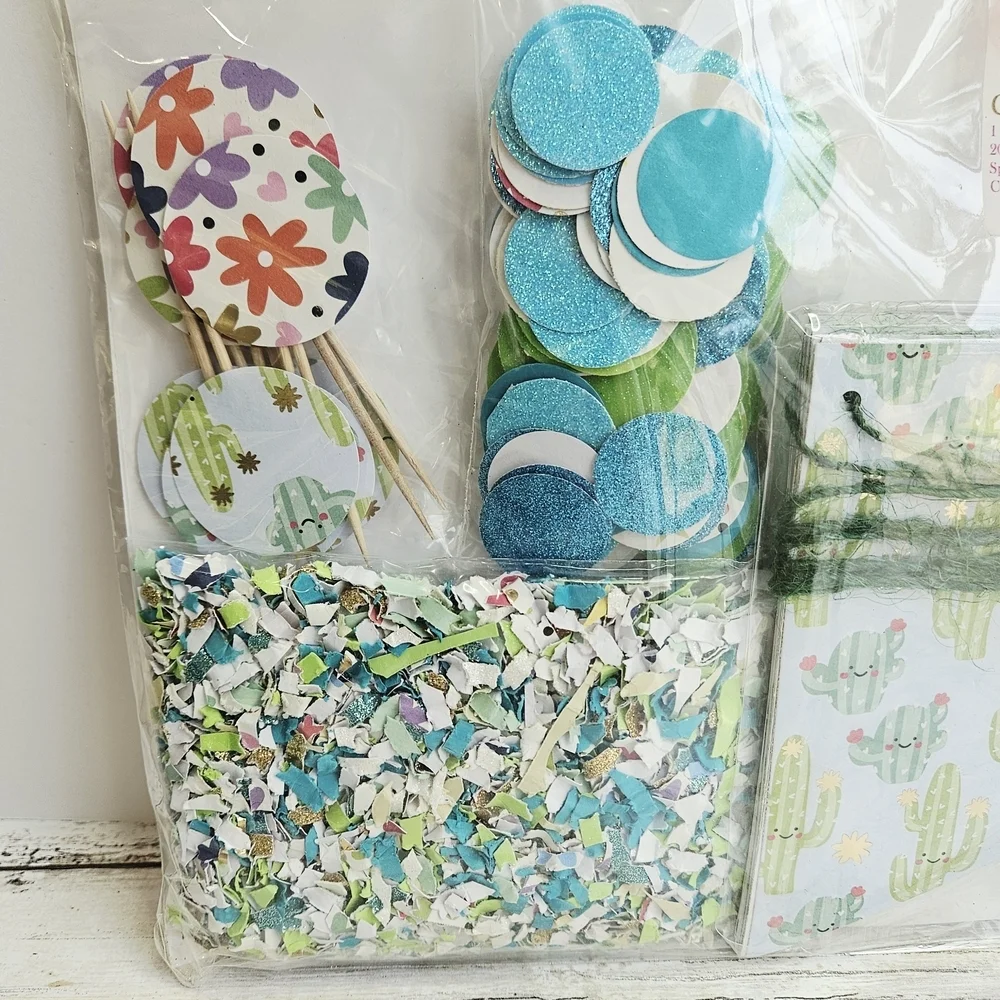 Cactus Green and Blue Party Decorations Set
